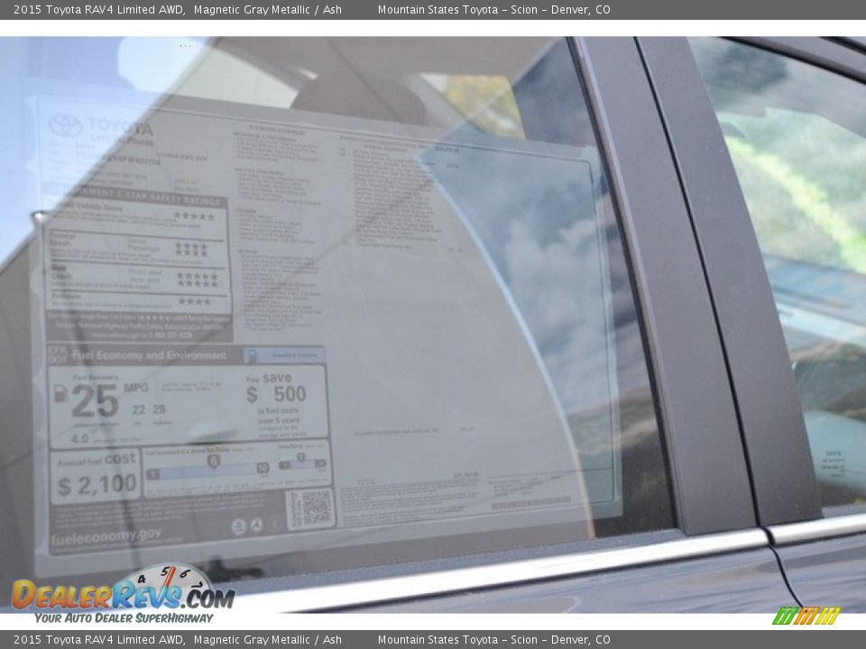 2015 Toyota RAV4 Limited AWD Magnetic Gray Metallic / Ash Photo #10