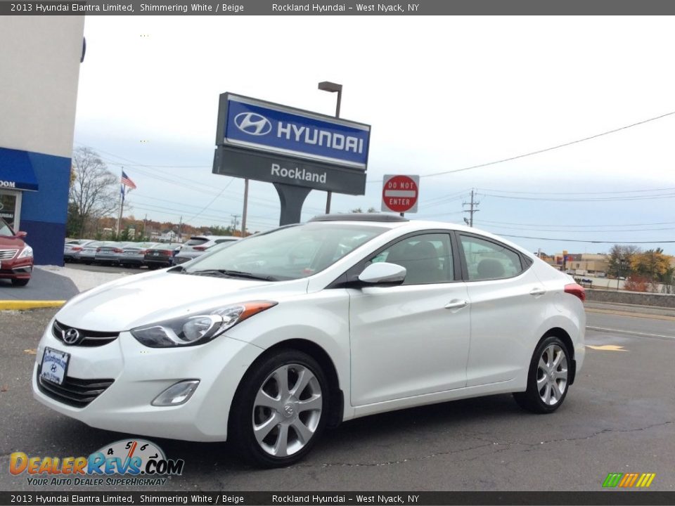 2013 Hyundai Elantra Limited Shimmering White / Beige Photo #1