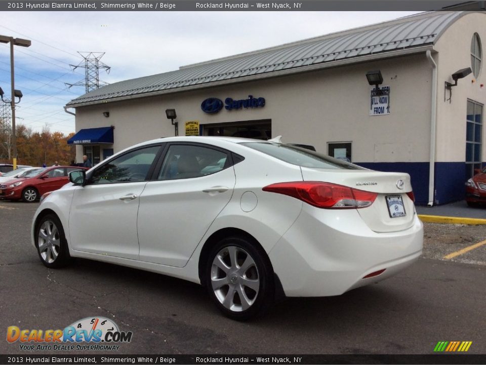 2013 Hyundai Elantra Limited Shimmering White / Beige Photo #6