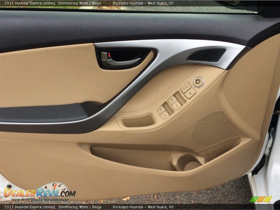 2013 Hyundai Elantra Limited Shimmering White / Beige Photo #7