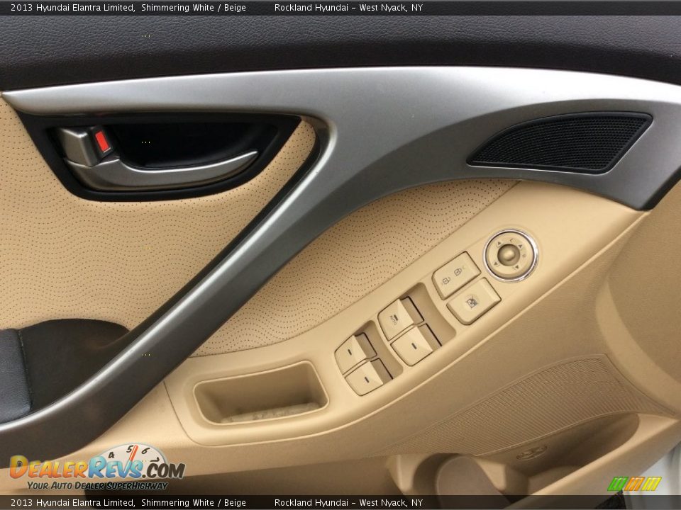 2013 Hyundai Elantra Limited Shimmering White / Beige Photo #8