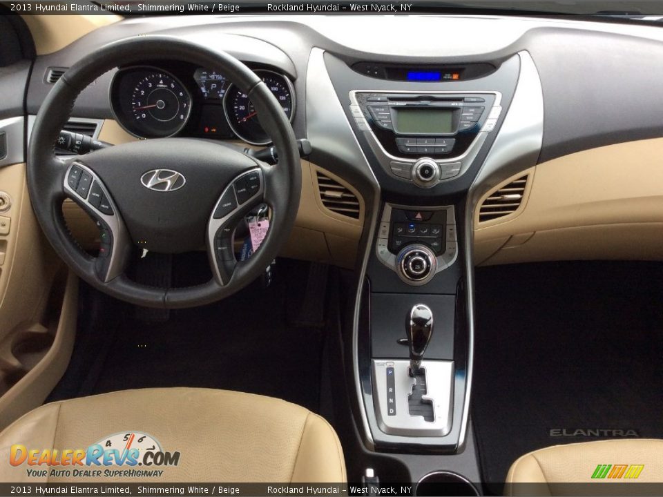 2013 Hyundai Elantra Limited Shimmering White / Beige Photo #13