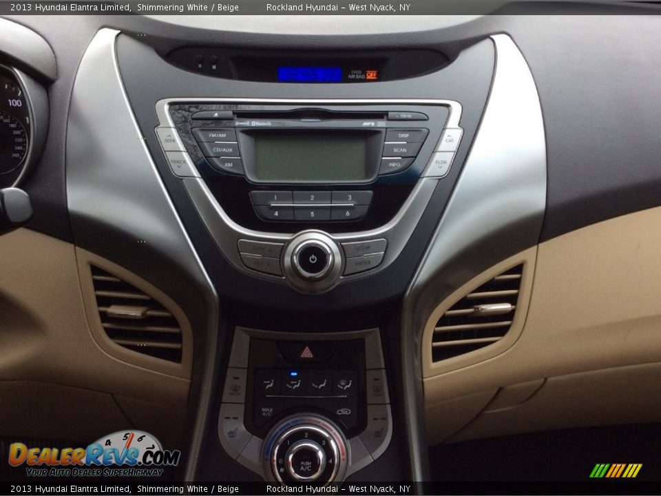2013 Hyundai Elantra Limited Shimmering White / Beige Photo #14