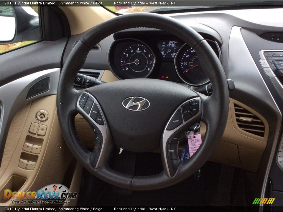 2013 Hyundai Elantra Limited Shimmering White / Beige Photo #17