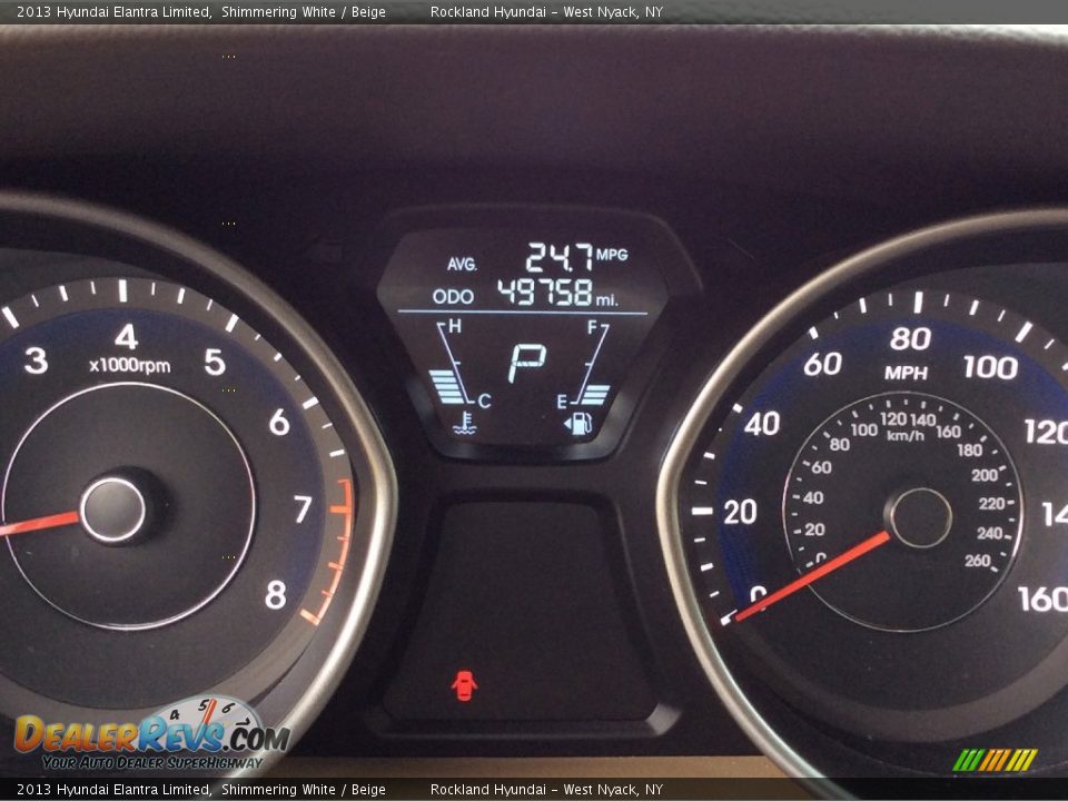 2013 Hyundai Elantra Limited Shimmering White / Beige Photo #18