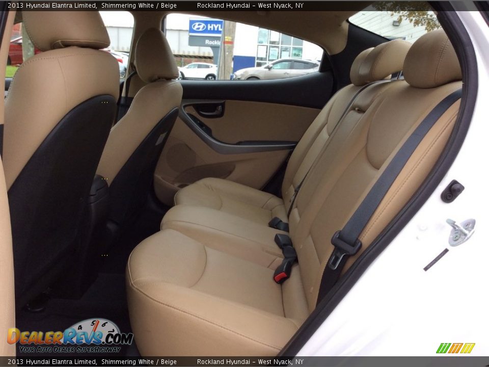 2013 Hyundai Elantra Limited Shimmering White / Beige Photo #19