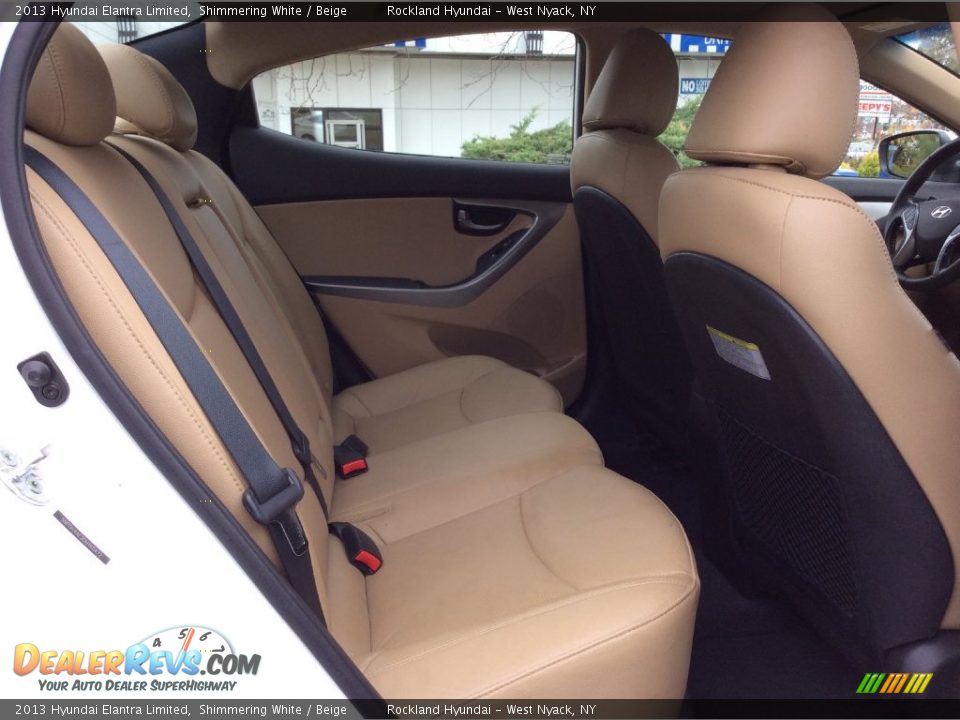 2013 Hyundai Elantra Limited Shimmering White / Beige Photo #22
