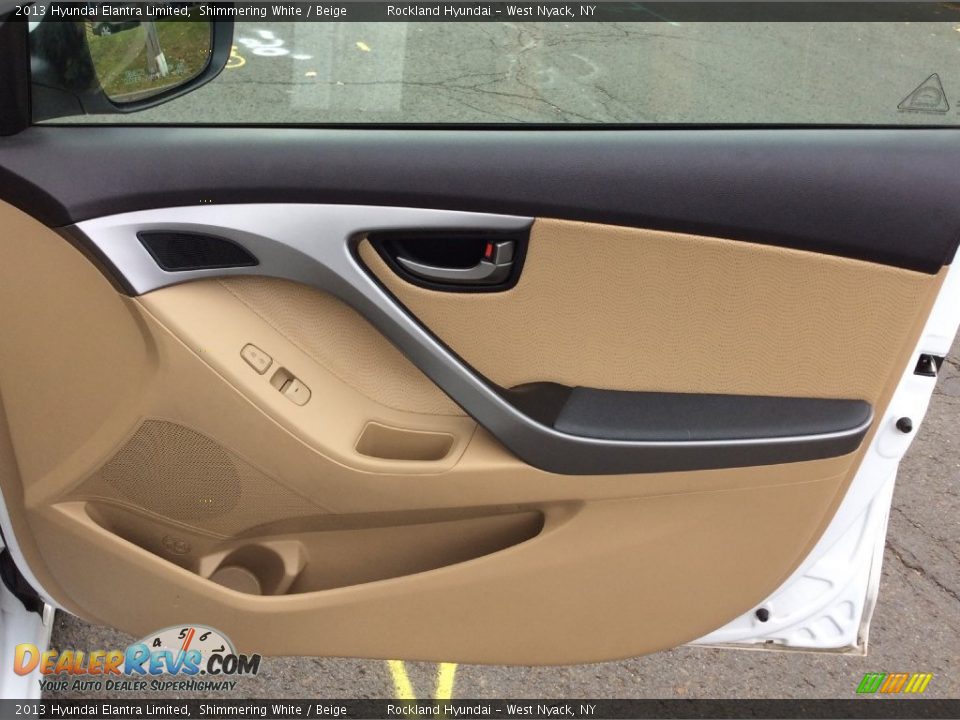 2013 Hyundai Elantra Limited Shimmering White / Beige Photo #23