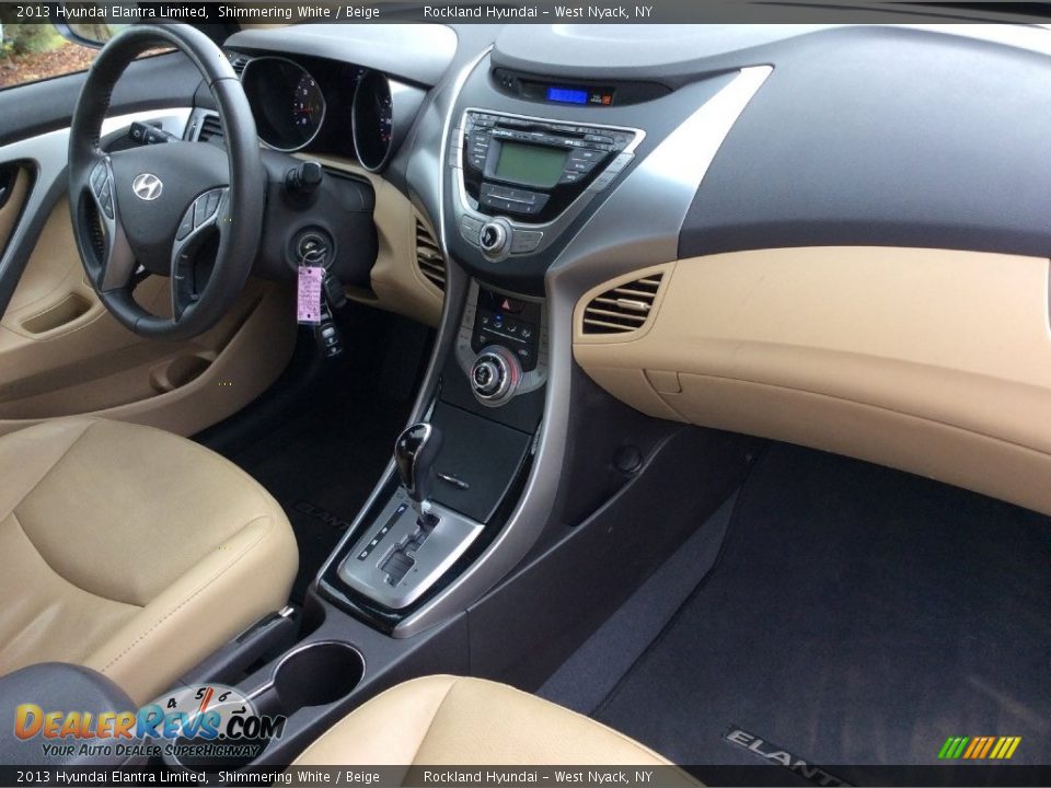 2013 Hyundai Elantra Limited Shimmering White / Beige Photo #24