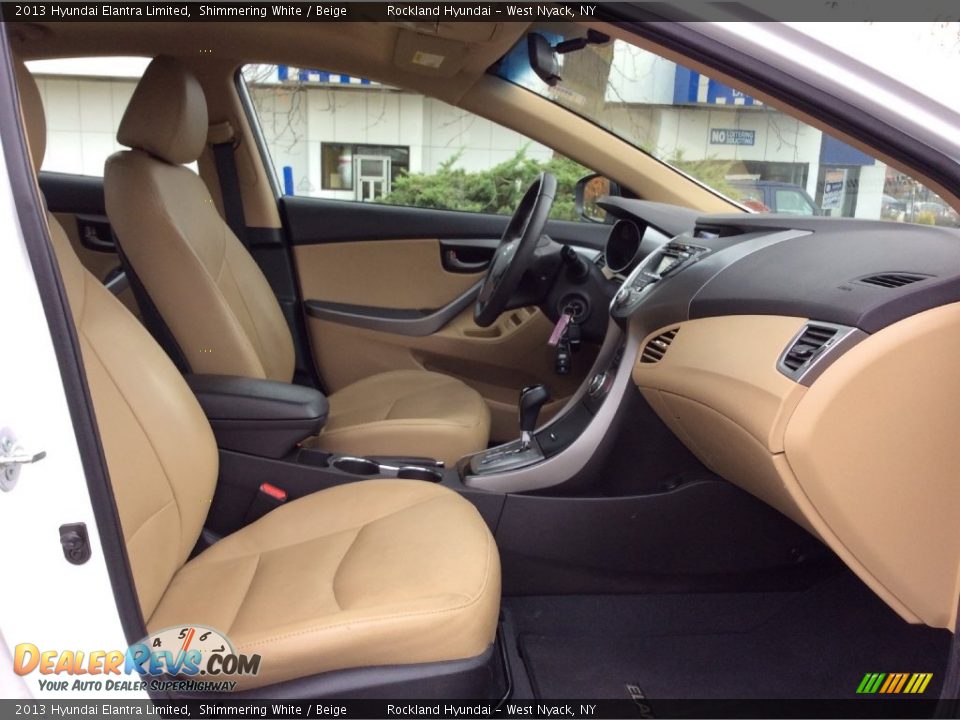 2013 Hyundai Elantra Limited Shimmering White / Beige Photo #25