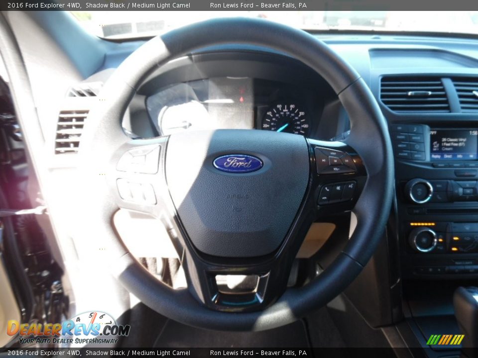 2016 Ford Explorer 4WD Shadow Black / Medium Light Camel Photo #17