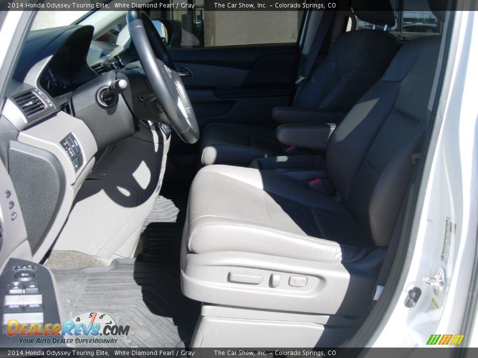 2014 Honda Odyssey Touring Elite White Diamond Pearl / Gray Photo #9
