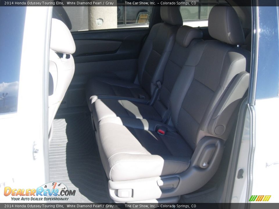 2014 Honda Odyssey Touring Elite White Diamond Pearl / Gray Photo #11