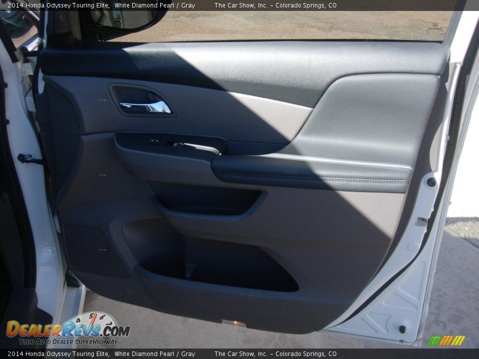 2014 Honda Odyssey Touring Elite White Diamond Pearl / Gray Photo #16