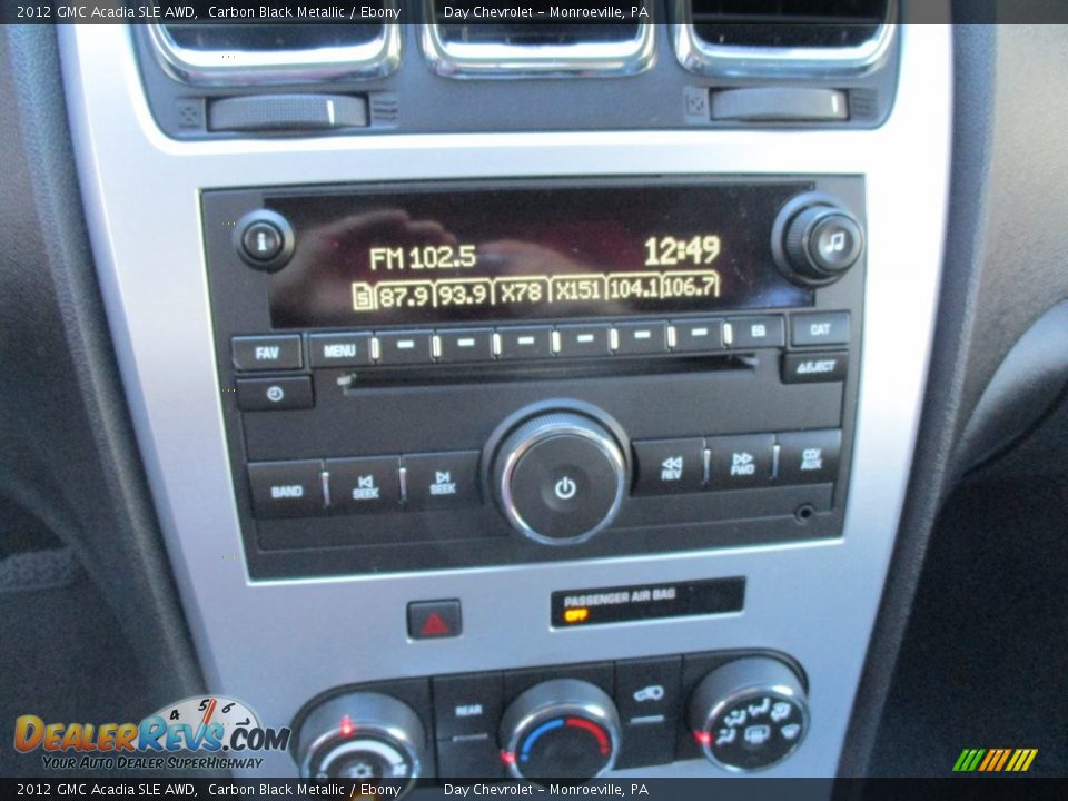 2012 GMC Acadia SLE AWD Carbon Black Metallic / Ebony Photo #30