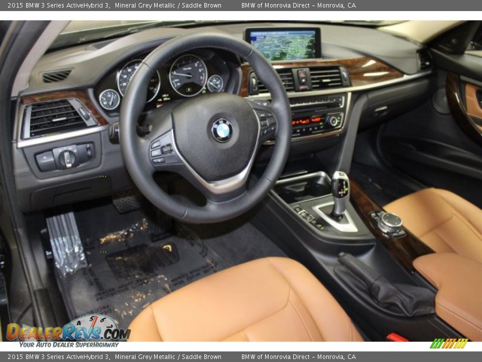 Saddle Brown Interior - 2015 BMW 3 Series ActiveHybrid 3 Photo #9