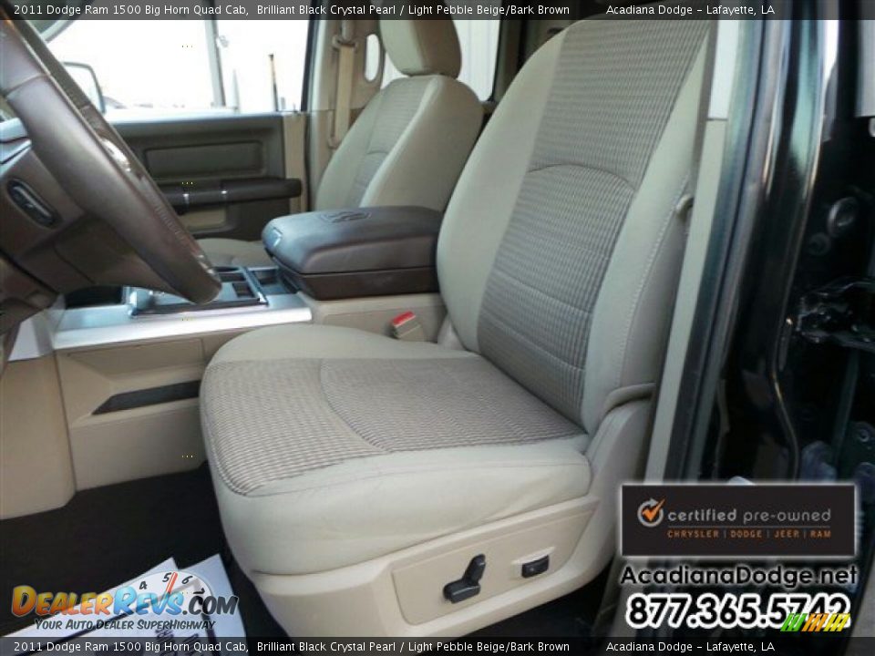 2011 Dodge Ram 1500 Big Horn Quad Cab Brilliant Black Crystal Pearl / Light Pebble Beige/Bark Brown Photo #19