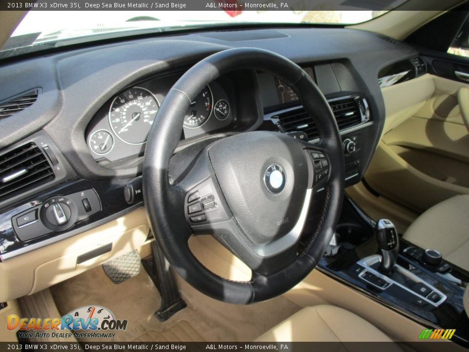 2013 BMW X3 xDrive 35i Deep Sea Blue Metallic / Sand Beige Photo #14