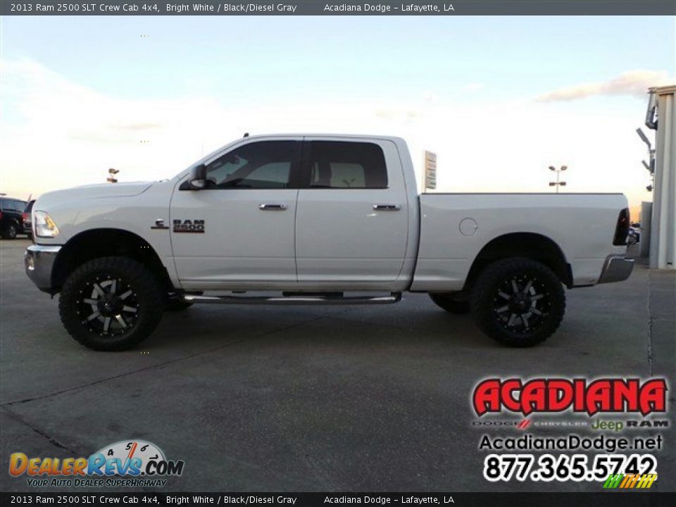 2013 Ram 2500 SLT Crew Cab 4x4 Bright White / Black/Diesel Gray Photo #3