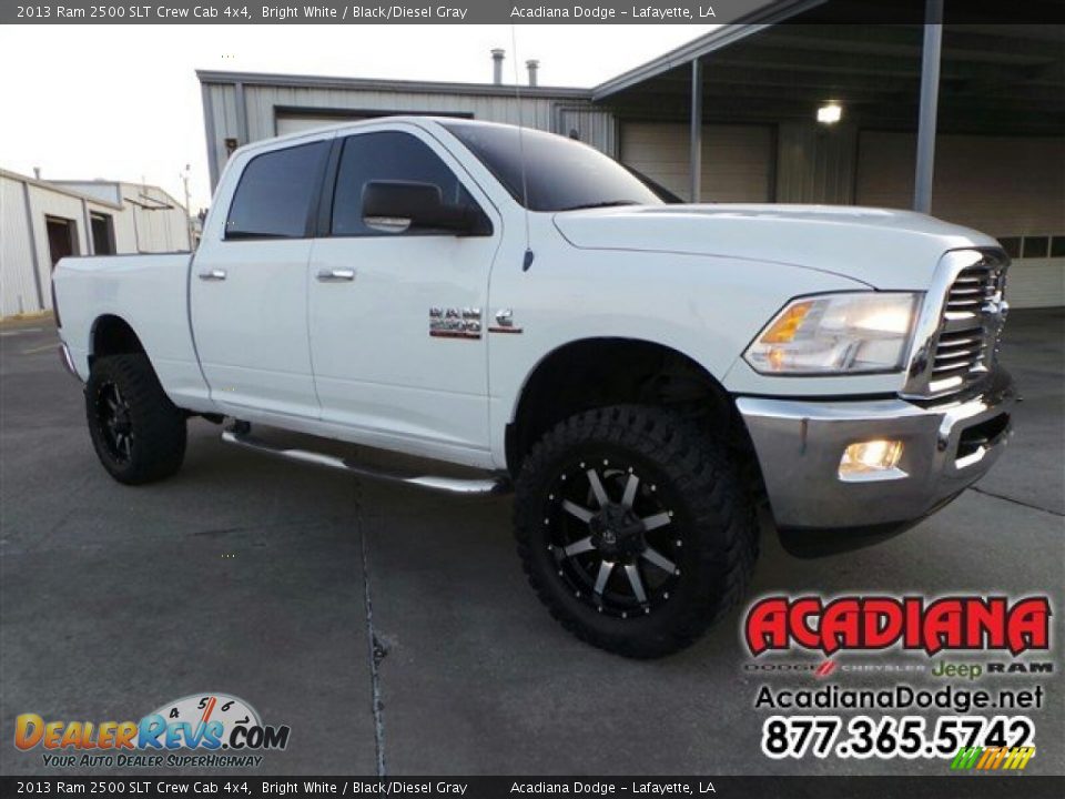 2013 Ram 2500 SLT Crew Cab 4x4 Bright White / Black/Diesel Gray Photo #8