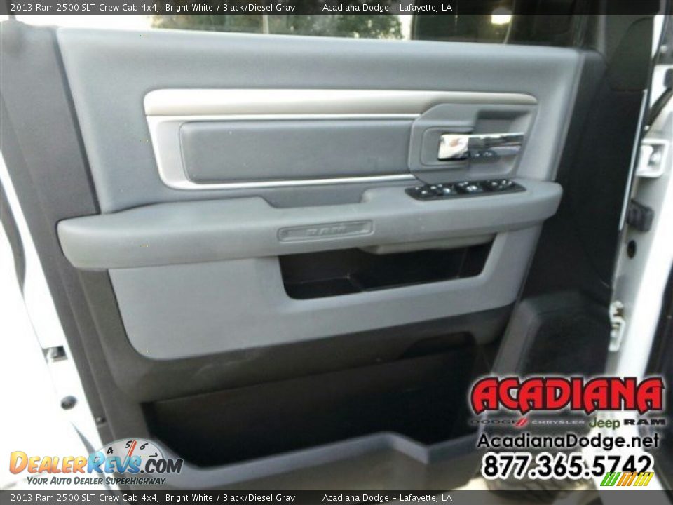 2013 Ram 2500 SLT Crew Cab 4x4 Bright White / Black/Diesel Gray Photo #14