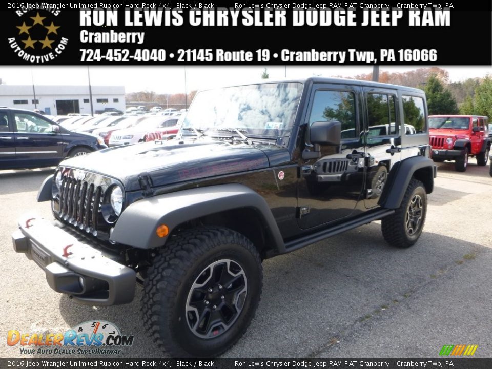 2016 Jeep Wrangler Unlimited Rubicon Hard Rock 4x4 Black / Black Photo #1