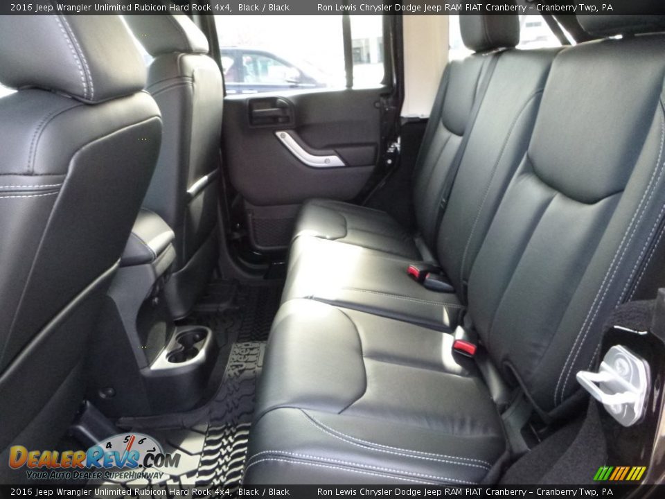 Rear Seat of 2016 Jeep Wrangler Unlimited Rubicon Hard Rock 4x4 Photo #4