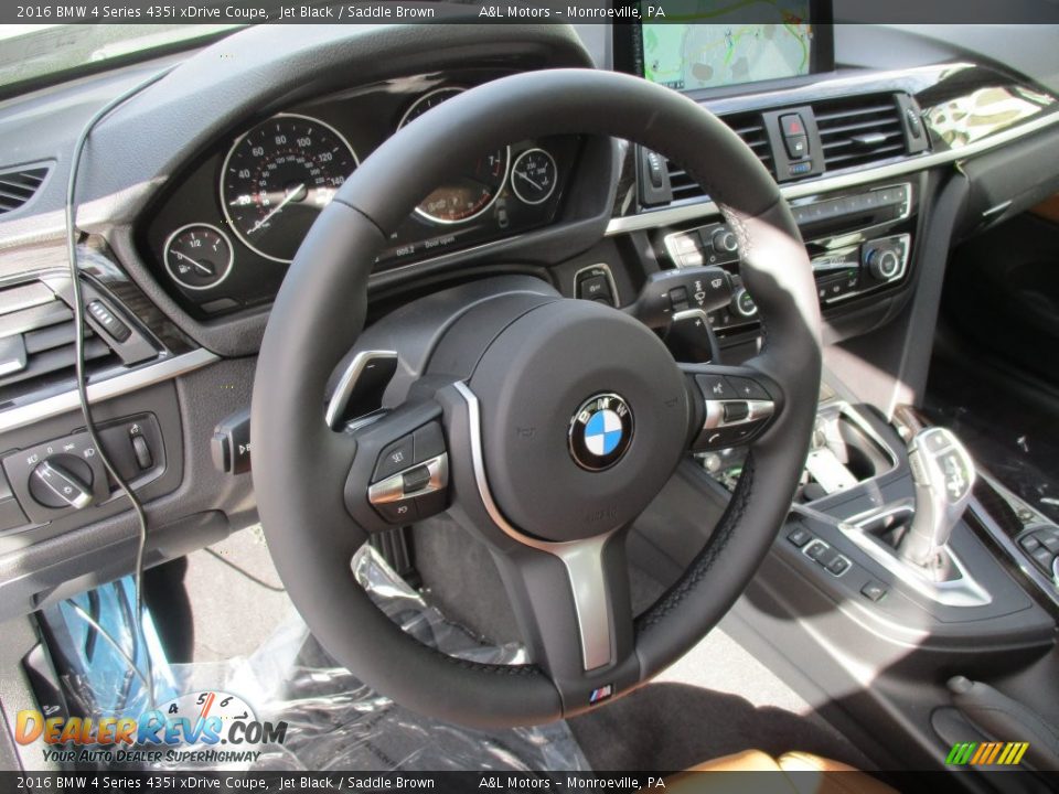 2016 BMW 4 Series 435i xDrive Coupe Jet Black / Saddle Brown Photo #14
