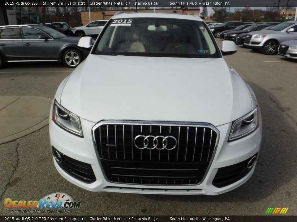 2015 Audi Q5 2.0 TFSI Premium Plus quattro Glacier White Metallic / Pistachio Beige Photo #7