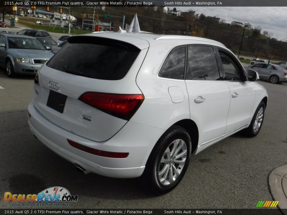2015 Audi Q5 2.0 TFSI Premium Plus quattro Glacier White Metallic / Pistachio Beige Photo #13