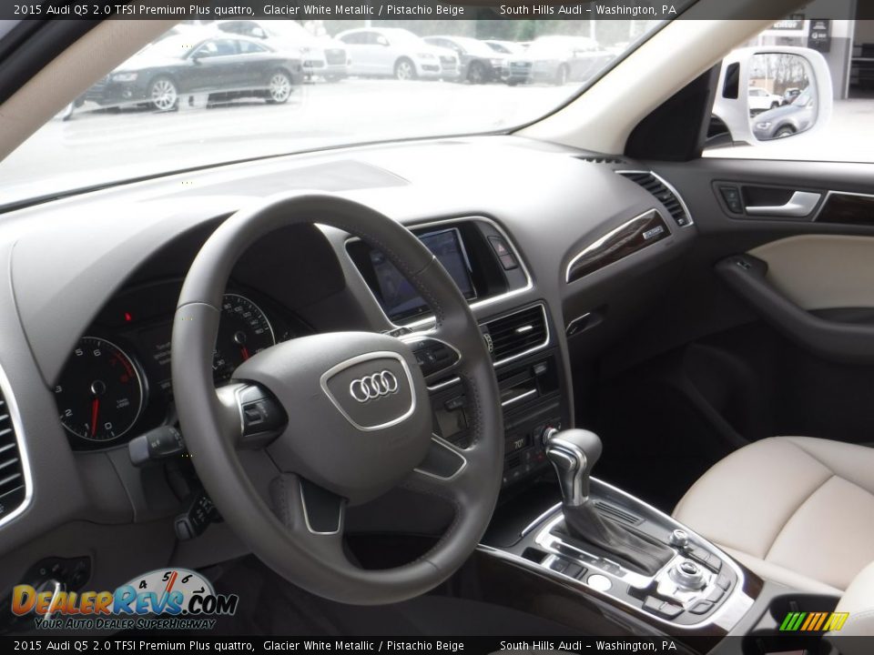 2015 Audi Q5 2.0 TFSI Premium Plus quattro Glacier White Metallic / Pistachio Beige Photo #23