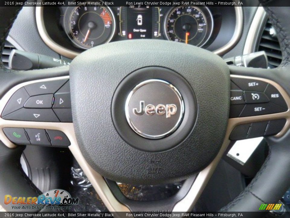 2016 Jeep Cherokee Latitude 4x4 Billet Silver Metallic / Black Photo #15