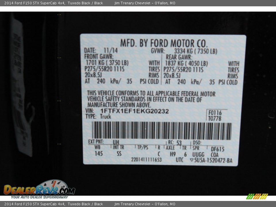 2014 Ford F150 STX SuperCab 4x4 Tuxedo Black / Black Photo #17