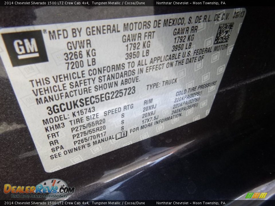 2014 Chevrolet Silverado 1500 LTZ Crew Cab 4x4 Tungsten Metallic / Cocoa/Dune Photo #18