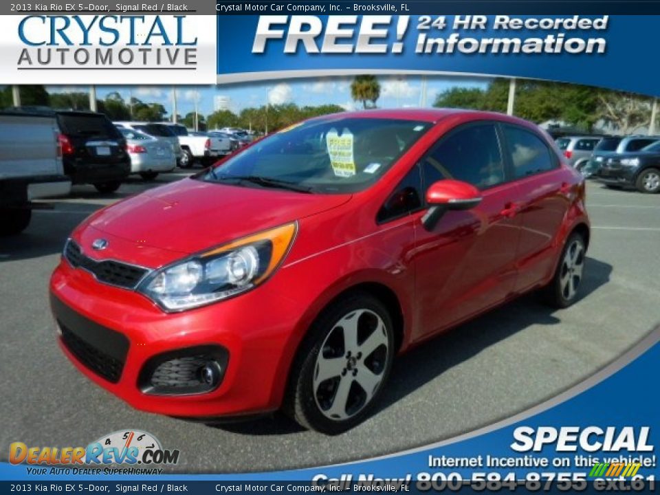 2013 Kia Rio EX 5-Door Signal Red / Black Photo #1