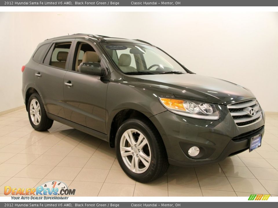 2012 Hyundai Santa Fe Limited V6 AWD Black Forest Green / Beige Photo #1