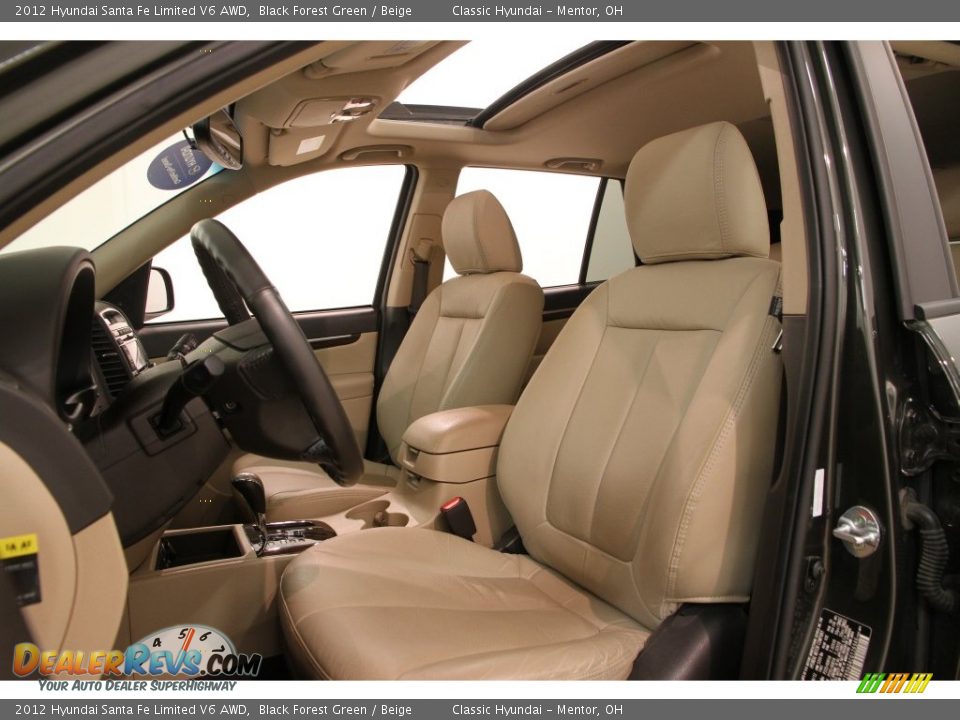 2012 Hyundai Santa Fe Limited V6 AWD Black Forest Green / Beige Photo #5