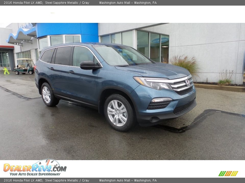 2016 Honda Pilot LX AWD Steel Sapphire Metallic / Gray Photo #1
