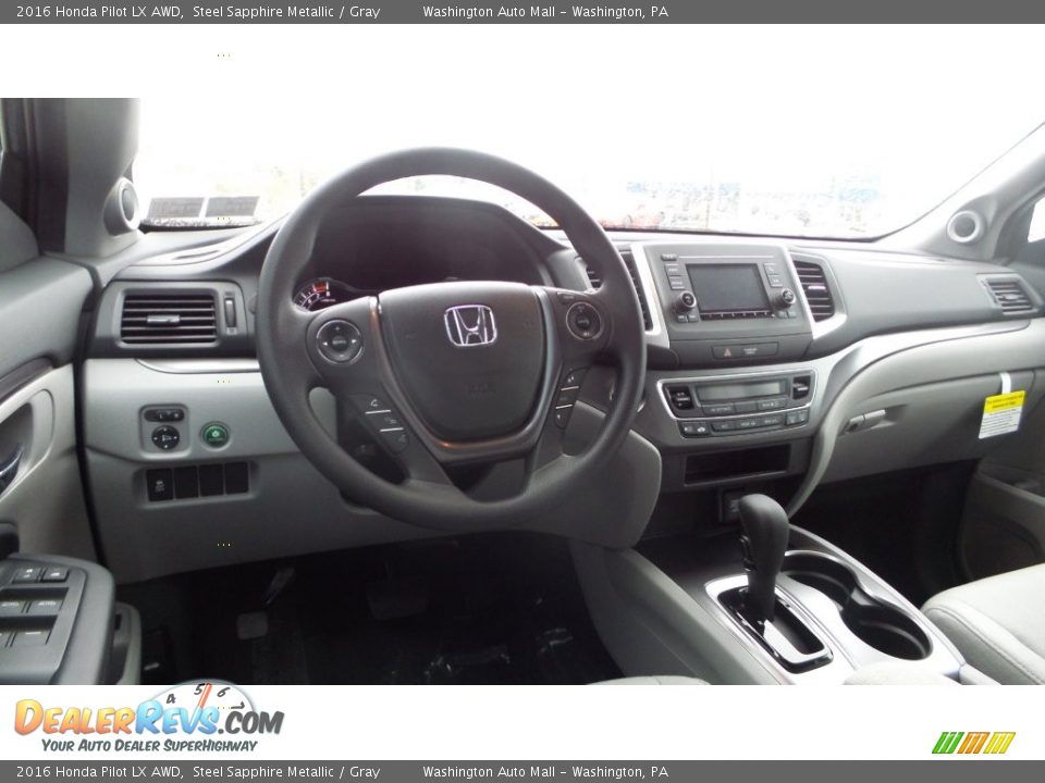 2016 Honda Pilot LX AWD Steel Sapphire Metallic / Gray Photo #12
