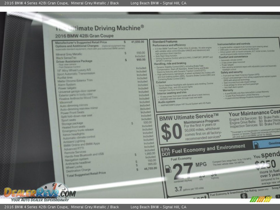 2016 BMW 4 Series 428i Gran Coupe Mineral Grey Metallic / Black Photo #7