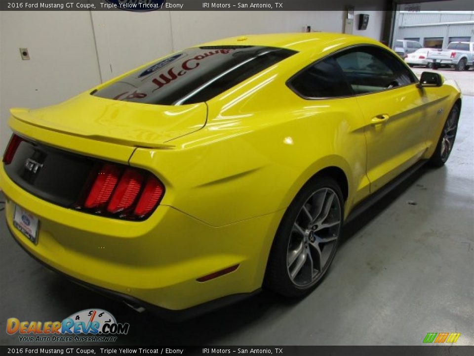 2016 Ford Mustang GT Coupe Triple Yellow Tricoat / Ebony Photo #7