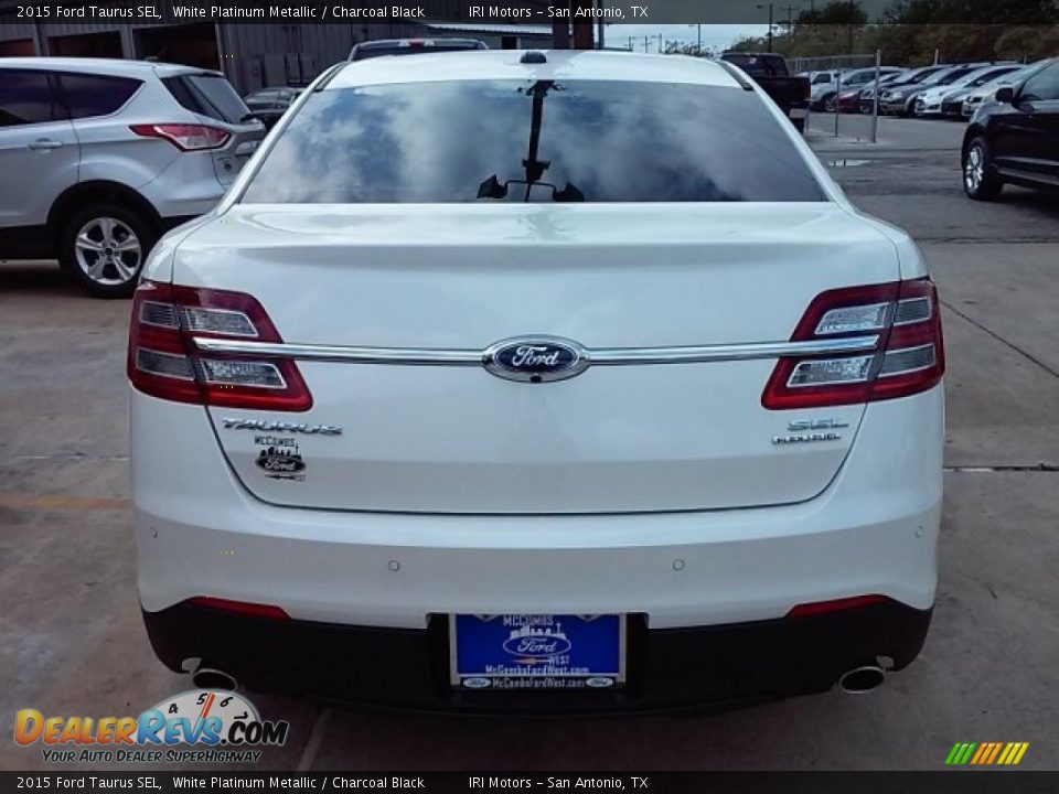 2015 Ford Taurus SEL White Platinum Metallic / Charcoal Black Photo #9