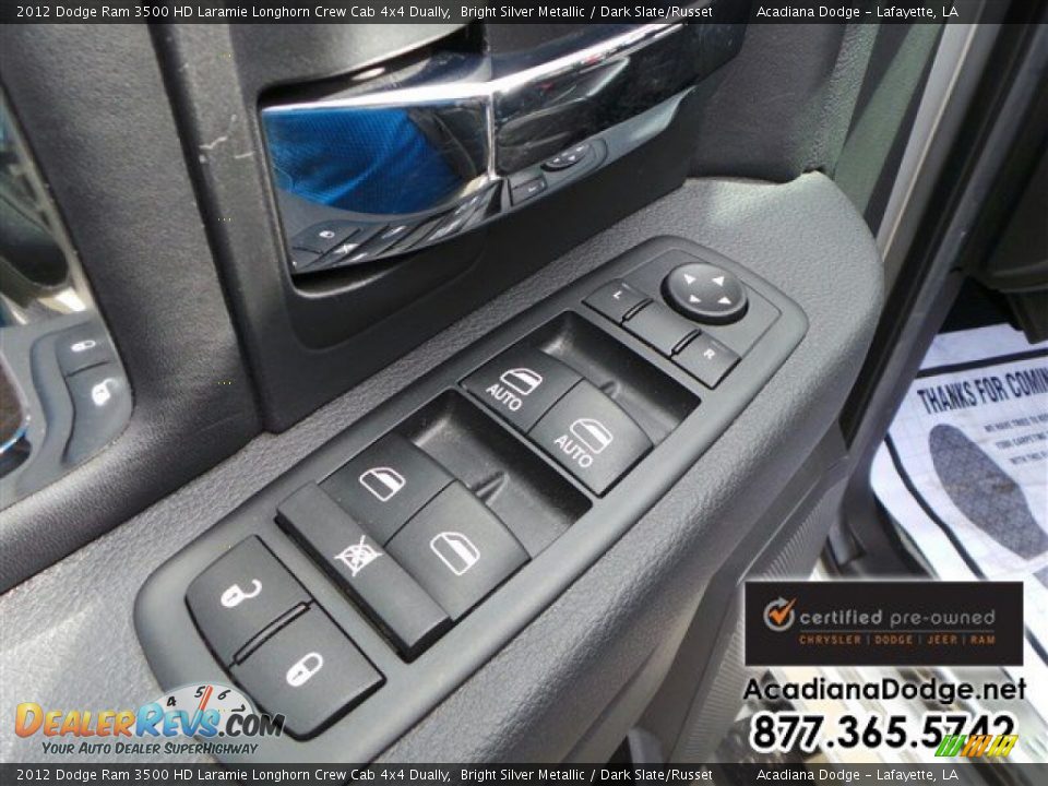 2012 Dodge Ram 3500 HD Laramie Longhorn Crew Cab 4x4 Dually Bright Silver Metallic / Dark Slate/Russet Photo #18