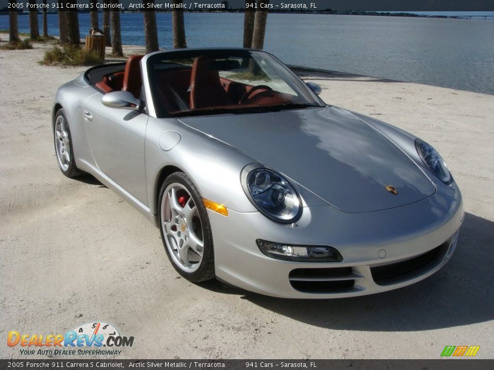 2005 Porsche 911 Carrera S Cabriolet Arctic Silver Metallic / Terracotta Photo #1