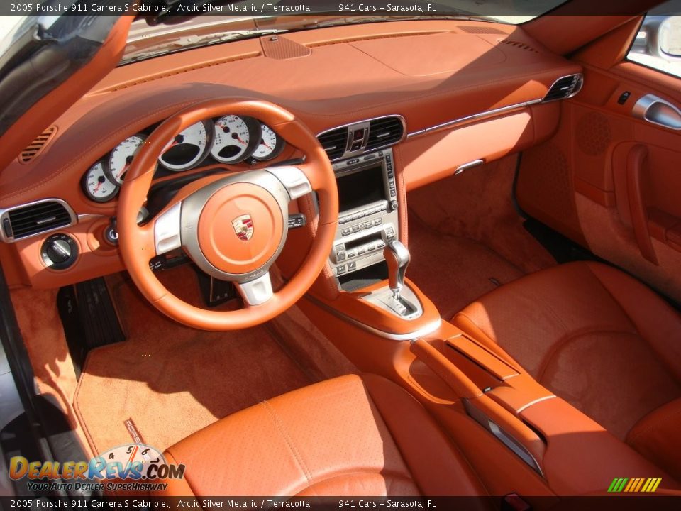 2005 Porsche 911 Carrera S Cabriolet Arctic Silver Metallic / Terracotta Photo #13