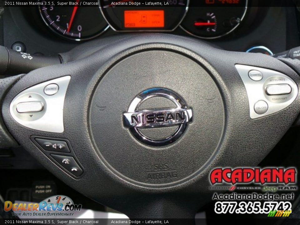 2011 Nissan Maxima 3.5 S Super Black / Charcoal Photo #19