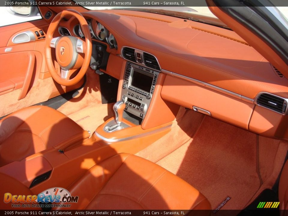 2005 Porsche 911 Carrera S Cabriolet Arctic Silver Metallic / Terracotta Photo #19