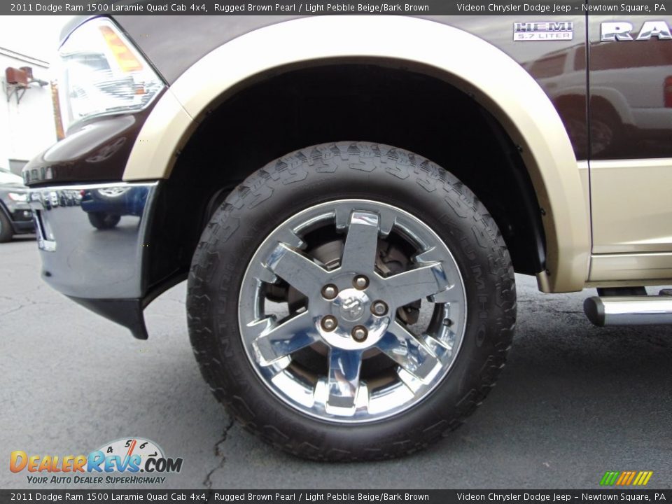 2011 Dodge Ram 1500 Laramie Quad Cab 4x4 Rugged Brown Pearl / Light Pebble Beige/Bark Brown Photo #12