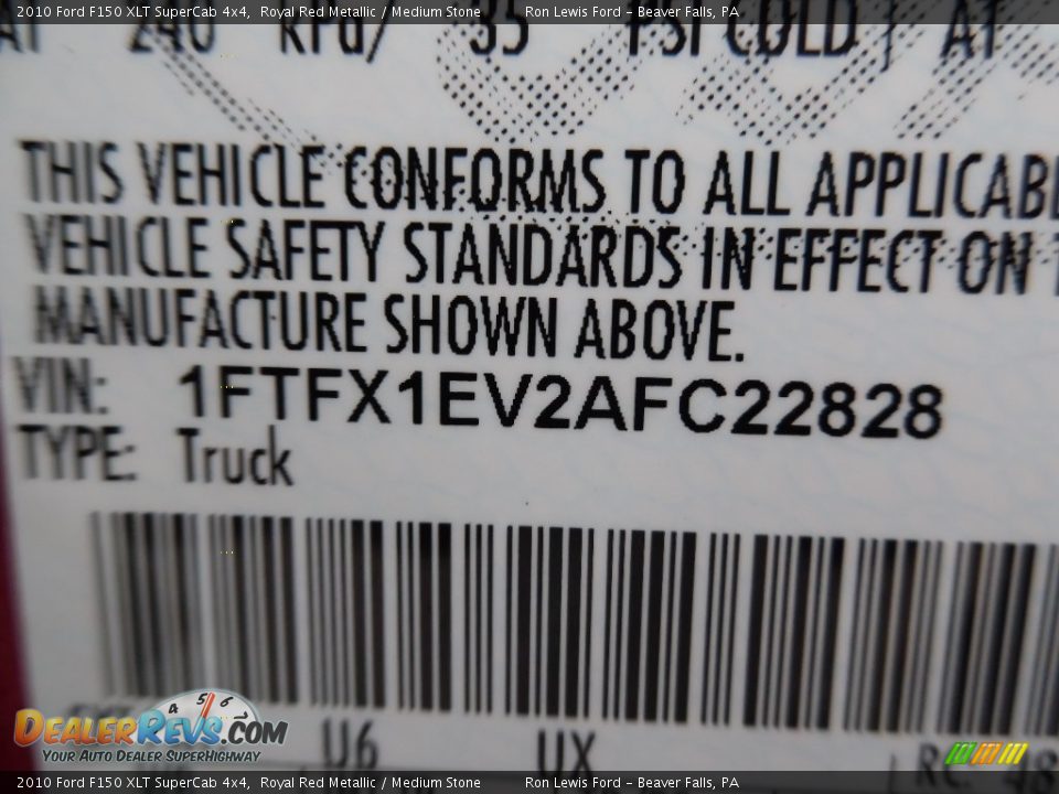 2010 Ford F150 XLT SuperCab 4x4 Royal Red Metallic / Medium Stone Photo #15