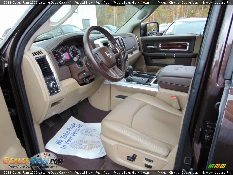 2011 Dodge Ram 1500 Laramie Quad Cab 4x4 Rugged Brown Pearl / Light Pebble Beige/Bark Brown Photo #15